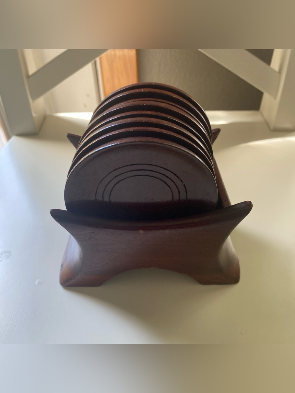 Vintage Genuine Mahogany Coasters  in Haiti-Pan American Barter